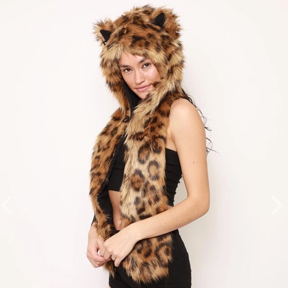 Spirithoods - Leopard Faux Fur Hood - One Size - Picture 7 of 8